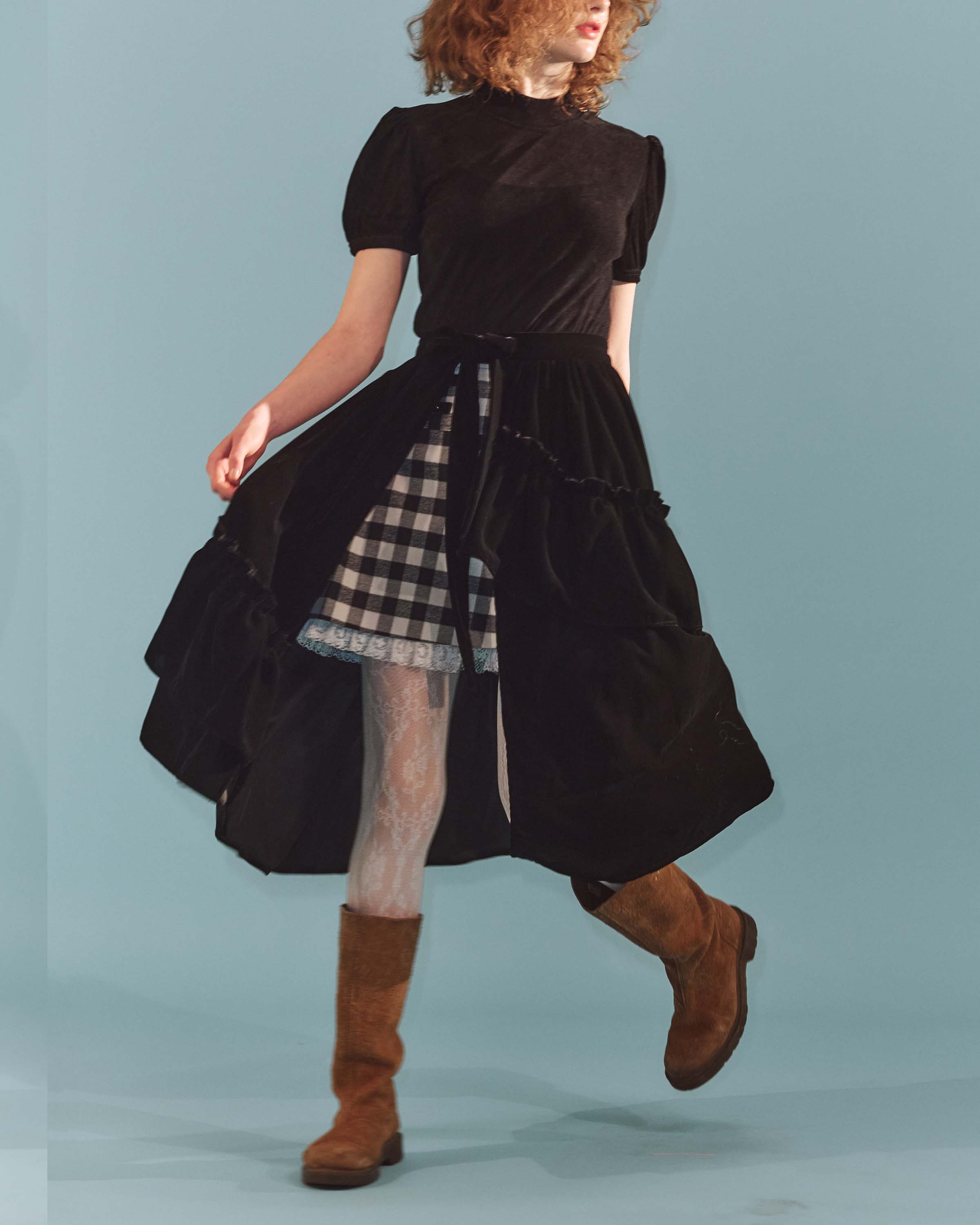 flétta Velvet Wrap Skirt